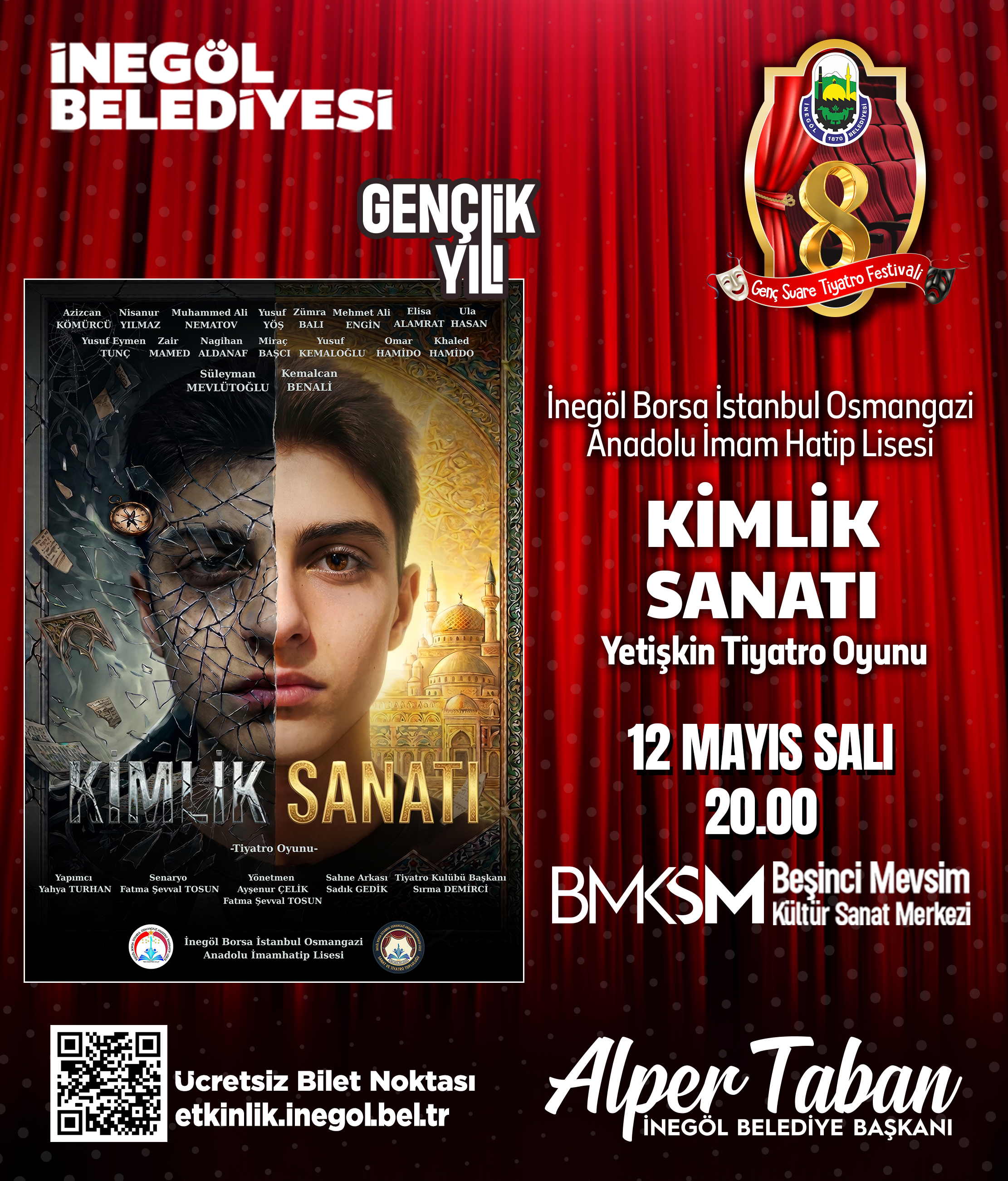 İnegöl Borsa İstanbul Osmangazi Anadolu İmam Hatip Lisesi ''Kimlik Sanatı'' Yetişkin Tiyatro Oyunu